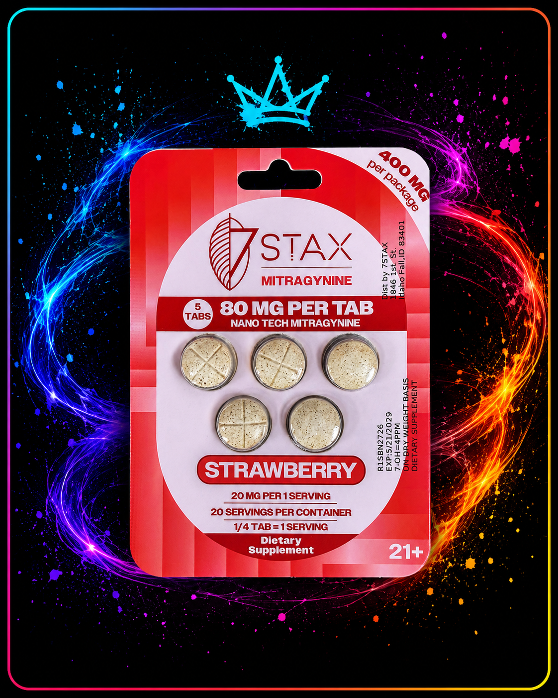 7 Strax Strawberry 80MG Tablets